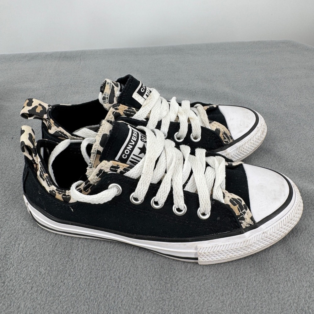 Converse Chuck Taylor Girls 13 Double Upper OX Leopard Black 667211F Sneakers